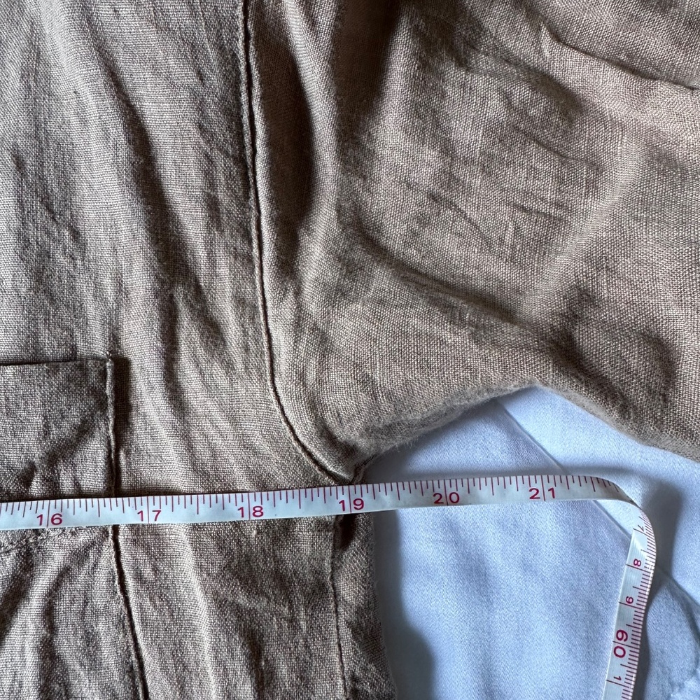 ~ Mod Ref Dawn Linen Button Down Shirt In Tan Sma… - image 6